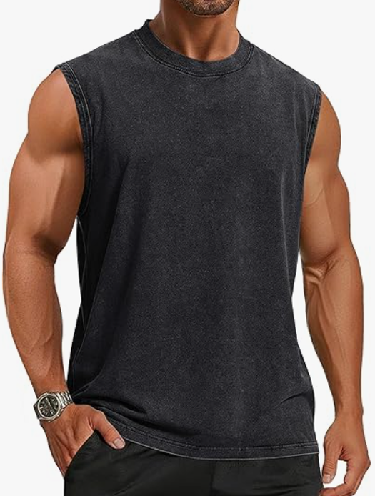 Mens Shirts Summer Tank top Sleeveless Loose Workout Tops